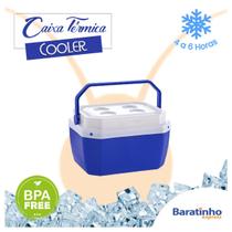 Caixa Térmica Azul Cooler 17 Litros C/ Alça Praia E Cerveja