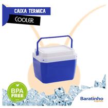 Caixa Térmica Azul Cooler 6 Litros Com Alça Cerveja E Praia