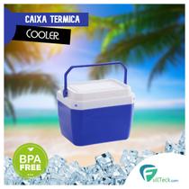Caixa Térmica Azul Cooler 6 Litros Com Alça Praia E Cerveja