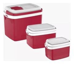 Caixa Termica Coller Bebibas Kit Combo 32L 12L 5L Vermelha Caixa Termica Coller Bebibas Kit Combo 32L 12L 5L Vermelha