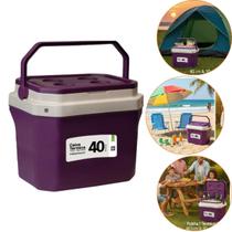 Caixa Térmica Com alça 40 Litros Praia Piscina Cor Roxo Wine Caixa Térmica Com alça 40 Litros Praia Piscina Cor Roxo Wine