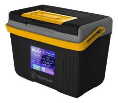 Caixa Termica Com Alça Praia Suv 8 Litros Preto E Amarelo