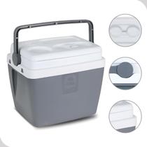 Caixa Termica Cooler 12L Cinza Bebidas Com Porta Copo Bel Caixa Termica Cooler 12L Cinza Bebidas Com Porta Copo Bel