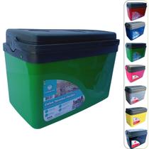 Caixa térmica Cooler 15L Alça Tampa bandeja Floripa Unitermi Cerveja Água Suco Praia Churrasco
