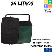 Caixa Térmica Cooler 26 Litros Mor Para 35 Latinhas ou 5 Garrafas Pet 2L Verde com Preto Mor Caixa Térmica Cooler 26 Litros Mor Para 35 Latinhas ou 5 Garrafas Pet 2L Verde com Preto Mor