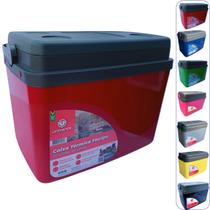 Caixa térmica Cooler 30L Alça Tampa bandeja Floripa Unitermi Cerveja Água Suco Praia Churrasco