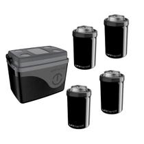 Caixa Térmica Cooler 30l Preto + 4 Portas lata 350ml