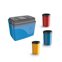 Caixa Térmica Cooler 30l Unitermi Azul + 3 Portas lata 350ml