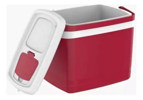 Caixa Termica Cooler 32L Grande Alça e Porta copos Vermelha