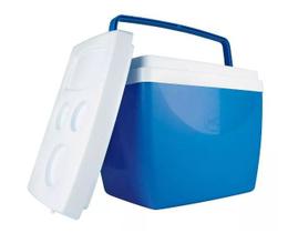 Caixa Térmica Cooler 34 L Azul Com Alça e Porta Copos Mor