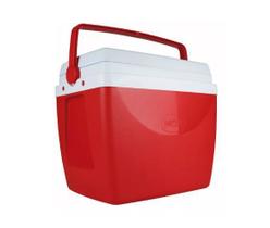 Caixa Térmica Cooler 34 Litros Vermelha Com Alça Mor