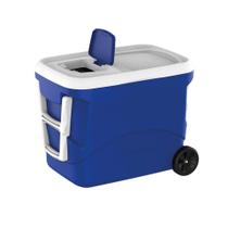 Caixa Térmica Cooler 50 Lts C/ Alça e Rodas 72 Latas Azul - Soprano