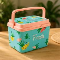 Caixa Térmica Cooler 7L c/ Alça Porta Latas Para Camping Praia Piquenique