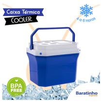 Caixa Térmica Cooler Azul 40 Litros C/ Alça Praia E Cerveja