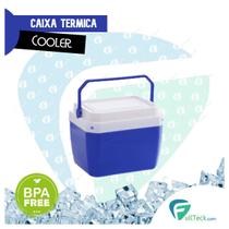 Caixa Térmica Cooler Azul 6 Litros Com Alça Praia E Cerveja