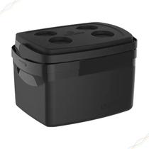 Caixa Térmica Cooler com Alça 12 Litros Tropical Soprano Preta Praia Pesca Camping