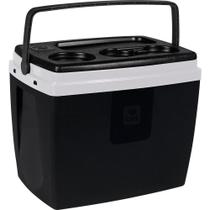 Caixa termica cooler com alça 19l bel - cor preto e branco