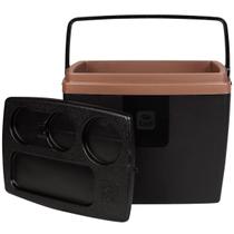 Caixa Térmica Cooler com Alça Bel 19 Litros Plástico Atóxico e Inodoro Livre de BPA Onix Preto e Marrom (071982) Caixa Térmica Cooler com Alça Bel 19 Litros Plástico Atóxico e Inodoro Livre de BPA Onix Preto e Marrom (071982)
