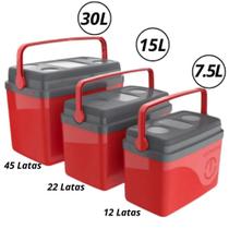 Caixa Térmica Cooler Com Alça Termolar Cooler Unitermi Com Porta Copos Latas sucos 7,5/15/30 Litros