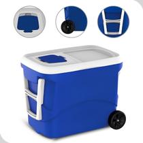 Caixa Termica Cooler Grande Bebidas 50L Aba na Tampa e Rodinhas Soprano