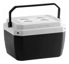 Caixa Térmica Cooler Portátil Preta Com Trava Alça 17 Litros