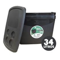 Caixa Térmica Cooler Preto Com Alça 34 Litros Para Lanches Pesca Praia Para Bebidas Com Trava e Resistente - For Plast