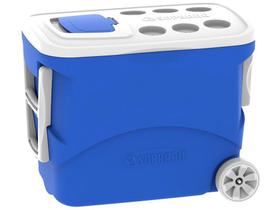 Caixa Térmica Cooler Tropical 50l Com Rodas Azul Soprano
