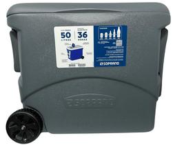 Caixa Térmica Cooler Tropical 50l Com Rodas Cinza Soprano