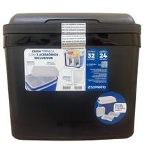 Caixa Termica Cooler Tropical Com Acessorios 32 Lts Soprano Preta Caixa Termica Cooler Tropical Com Acessorios 32 Lts Soprano Preta