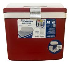 Caixa Termica Cooler Tropical Com Acessorios 32 Lts Soprano