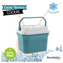 Caixa Térmica Cooler Verde 40 Litros C/ Alça Praia E Cerveja