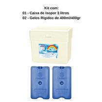 Caixa Térmica de Isopor 3 litros + 2 Gelos Reutilizáveis GR400 400ml