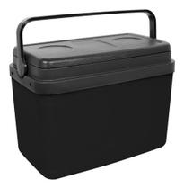 Caixa Térmica Grande 30 Litros Preta Floripa Com Tampa Bandeja Porta Copos E Alças Para Camping Praia Passeio Viagem Acampamento