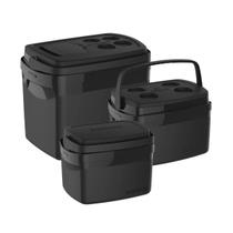 Caixa Térmica Kit Com 3 Coolers 5L 12L 32L Preto Soprano