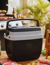 Caixa Térmica Mor 34L Preta Cooler Isotérmico de Alta Capacidade para Viagem Churrasco e Pescaria