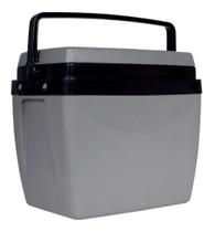 Caixa Térmica Praia 26 Litros Cinza E Preta Com Alça Mor
