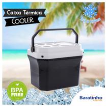 Caixa Térmica Preto Cooler 40 Litros C/ Alça Praia E Cerveja