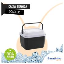 Caixa Térmica Preto Cooler 6 Litros Com Alça Cerveja E Praia