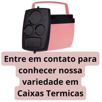 Caixa Termica Rosa Pessego Cooler 12 Litros com Alca Mor para Praia e Camping