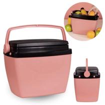 Caixa Termica Rosa / Pessego Cooler Pequeno 6 Litros Mor / 8 Latas / para Lanches e Bebidas