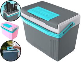 Caixa Térmica Suv Cooler 8 Litros Com Alça Retrátil Trava De Segurança Porta Copos Para Praia Pesca Camping