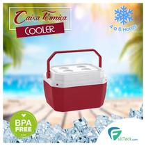 Caixa Térmica Vermelho Cooler 17 Lts C/ Alça Praia E Cerveja