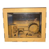 Caixa Terrario Gaiola Alojamento Para Hamster Em Mdf 30X30X35 Com Acessórios - JW