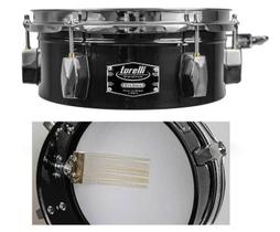 Caixa Timbalito Torelli Wire Snare Preta 10x4 TCM29PR alumínio com caneca para fixação em holders