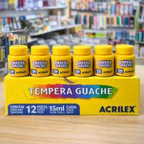 Caixa Tinta Guache Acrilex 15ml 12 Unidades da Mesma Cor Uso Escolar