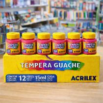 Caixa Tinta Guache Acrilex 15ml 12 Unidades da Mesma Cor Uso Escolar