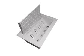 Caixa Tomada Mesa Embutir 4 Tomadas 2 Rj45 + 1 Usb + 1 Hdmi Branca