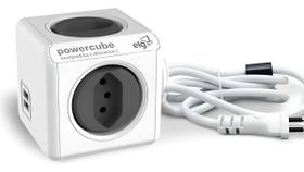 Caixa Tomada Usb Mesa Escritório Power Cube Cabo De 3m - PWC X4U/3M Caixa Tomada Usb Mesa Escritório Power Cube Cabo De 3m - PWC X4U/3M