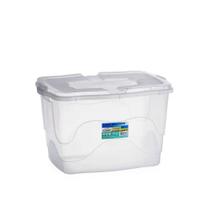 Caixa Transparente Com Tampa E Travas De 34L Litros Container