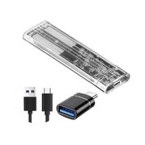 Caixa Transparente Para SSD M.2 USB 3.1 Tipo C, Caixa Externa Para Disco Rígido Para 2230 2242 2260